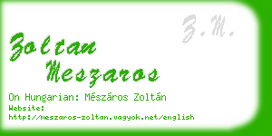 zoltan meszaros business card